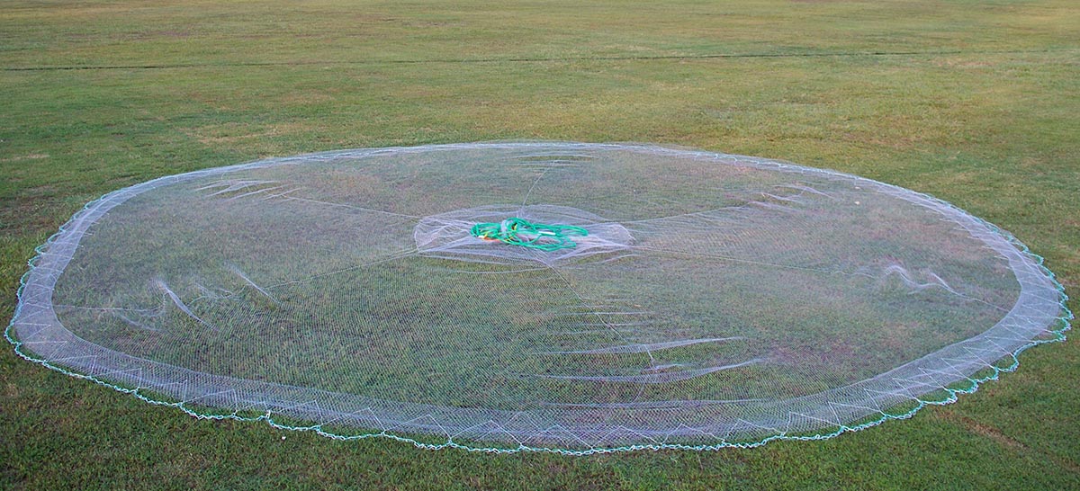 12 ft Top & Bottom Pocket Cast Net (1" mono mesh) Chain Bottom 12 ft Top & Bottom Pocket Cast Net (1" mono mesh) Chain Bottom